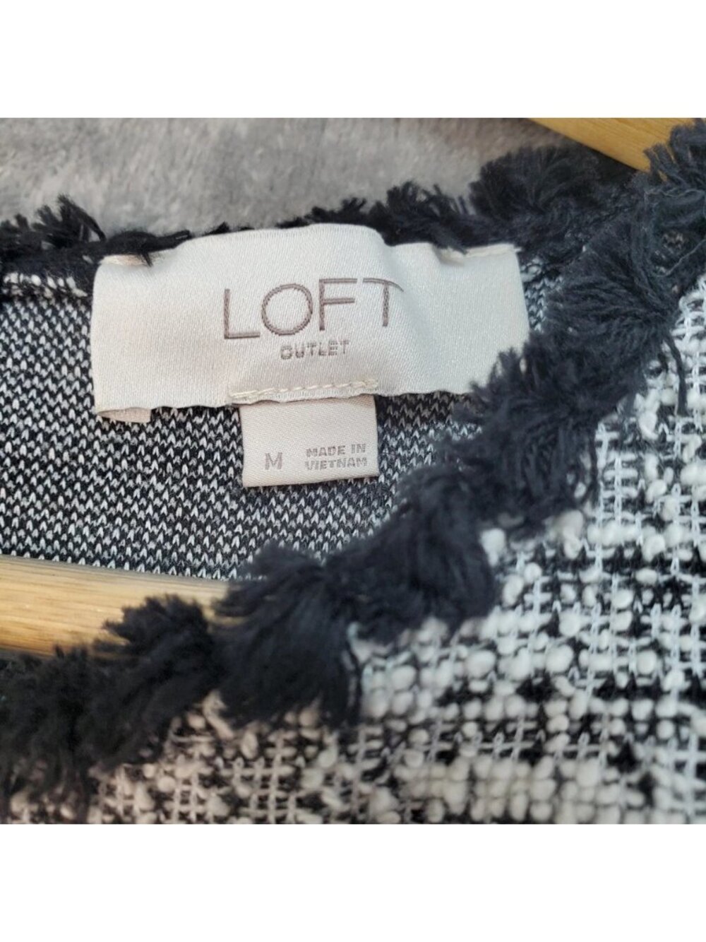 Loft Womens Tweed Shift Dress Size M Black White Sleeveless Preppy Retro Party - Picture 4 of 13